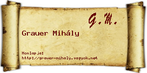 Grauer Mihály névjegykártya